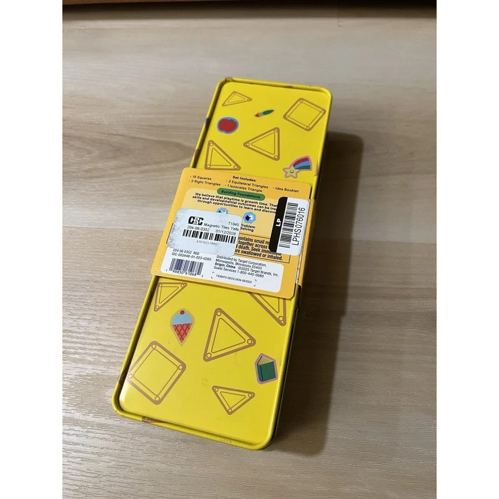 Gigglescape Magnetic Tiles In Metal Case 20 Piece‎ Set New In Box Ages 3+ Yellow
